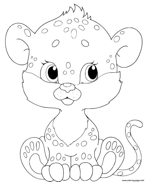 Snow Leopard Baby Coloring Page