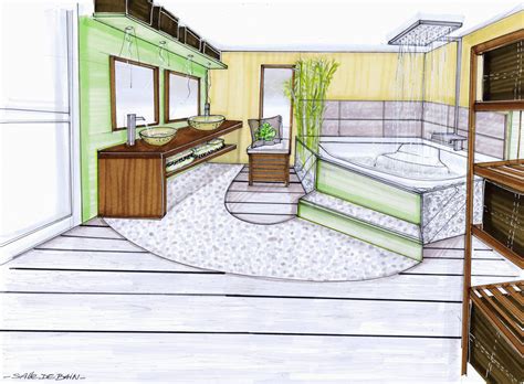 La règle numéro 1 dans une telle configuration est l'optimisation d'espace. Aménagement d'une maison sur plan (91 ) - Salle de bain ...