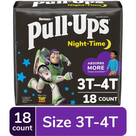 Pull Ups Night Time Boys Potty Training Pants 3t 4t 32 40 Lbs 18 Ct