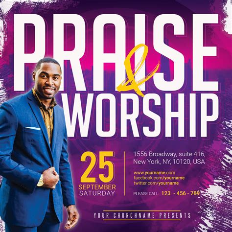 Church Praise Worship Flyer By Artolus TheHungryJPEG