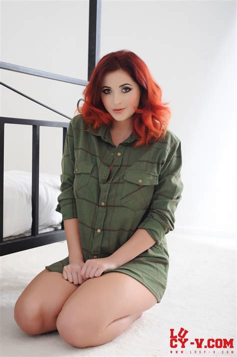 Lucy V Teasing On The Bed In Her Green Shirt 64389