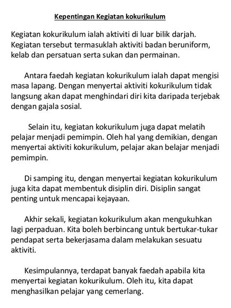 Latihan Karangan Bahasa Melayu Tingkatan 1