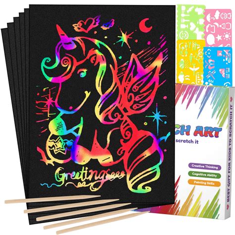 Buy Mocoosy60pcs Scratch Art Paper For Kids Rainbow Magic Scratch Off