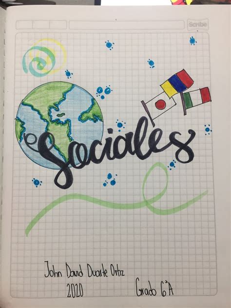 An Open Notebook With The Words Sociales Written On It And A Drawing Of