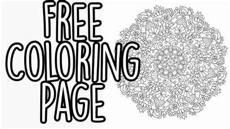 Free Coloring Page Printable Youtube