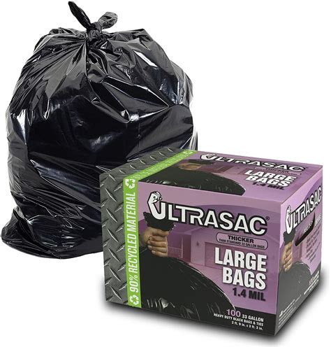 Ultrasac 33 Gallon Trash Bags Huge 100 Packw Ties 33 X 39