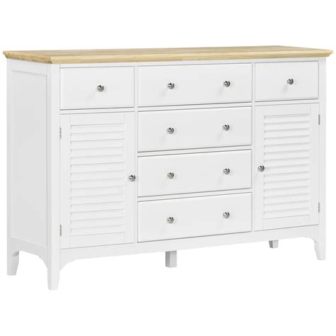 Homcom Modern Sideboard Buffet Cabinet With Storage Cupboards 2 Drawers