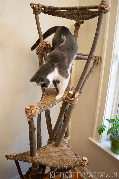Natural Handmade Cat Tree Etsy In 2020 Unique Cat Trees Cat