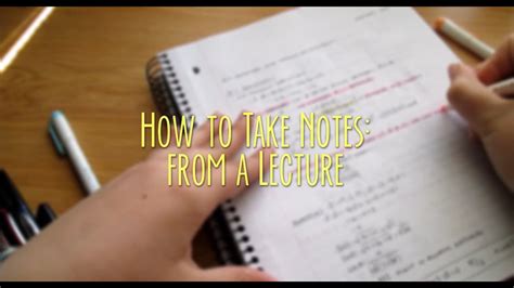 How to take good notes while reading. How to Take Notes: from a Math Lecture - YouTube