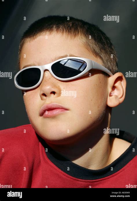 Young Boy In Sunglasses Stock Photo Alamy
