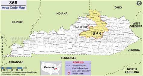 859 Area Code Map Where Is 859 Area Code In Kentucky