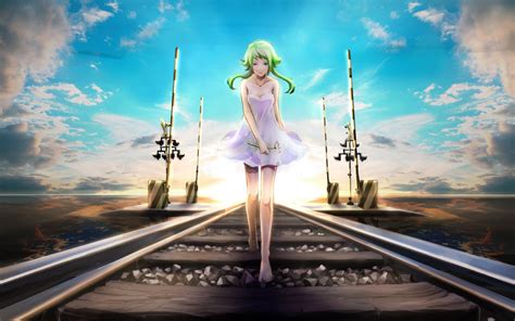 Sad Anime Girl Wallpaper Walking On Railroad Data Src Sad Anime