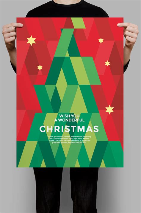 Modern Geometric Christmas Card Flyer On Behance