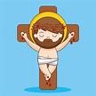 Jesús crucificado y coronado de espinas, ilustración de dibujos ...