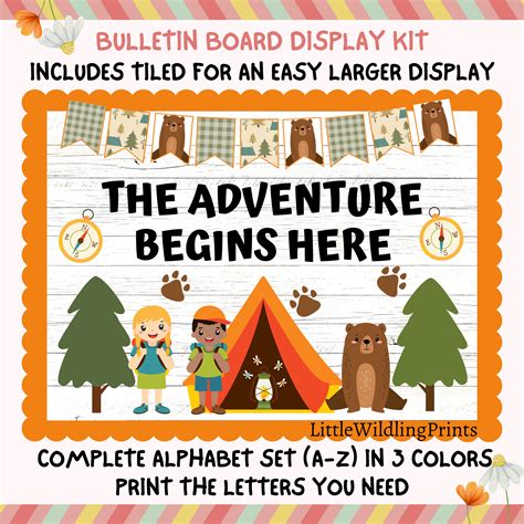 Adventure Bulletin Board Adventure Begins Here Camping Display Etsy