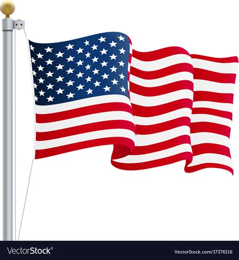 Waving United States Of America Flag Uk Flag Vector Image