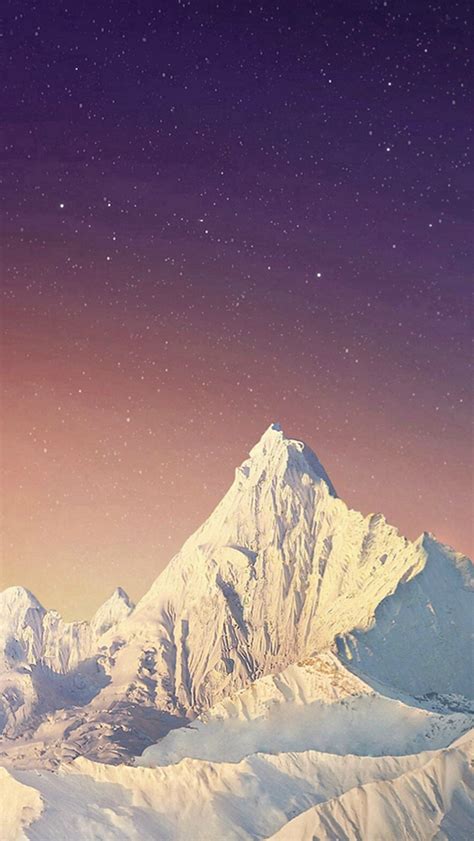 Pure Simple Snowy Mountains Skyscape Iphone Wallpapers Free Download