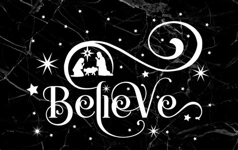 Believe SVG Christmas Nativity Scene Holiday Manger Vinyl | Etsy