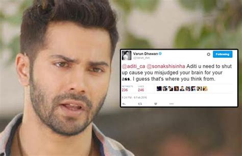 Varun Dhawan Apologises For Abusive Comment To A Creep Twitter Troll While Defending Sonakshi