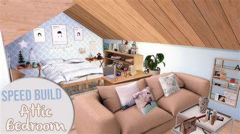 The Sims 4 Speed Build Attic Bedroom Cc Links Youtube