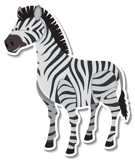 Premium Vector A Zebra Animal Cartoon Sticker