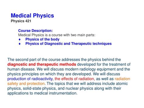 Ppt Medical Physics Physics 421 Powerpoint Presentation Free
