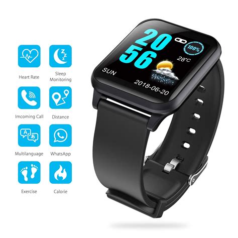 Waterproof Bluetooth Fitness Tracker Smart Wrist Watch With Heart Rate