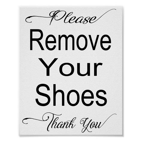 Please Remove Your Shoes 8x10 Poster Zazzle No Shoes Sign Shoes Off Sign Remove Shoes Sign