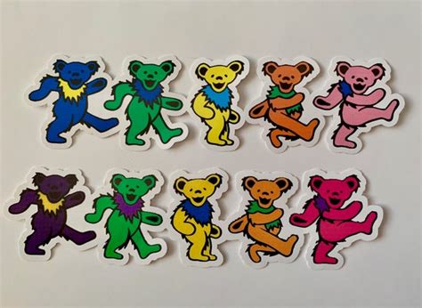 2x Grateful Dead Dancing Bears Vinyl Stickers Combo Set Etsy
