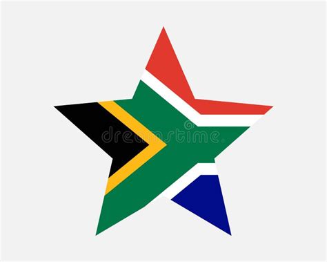 South Africa Star Flag South African Star Shape Flag Stock Vector