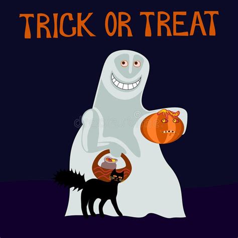 Trick Or Treat Happy Ghost Stock Illustration Illustration Of