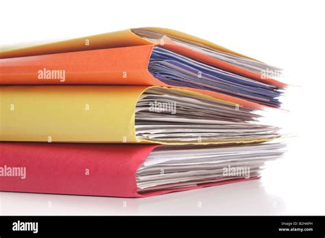 Pile Of Folders With Old Documents And Bills Stock Photo Alamy