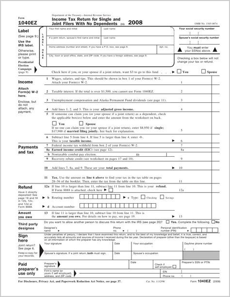 1040ez Tax Form With Dependents Form Resume Examples