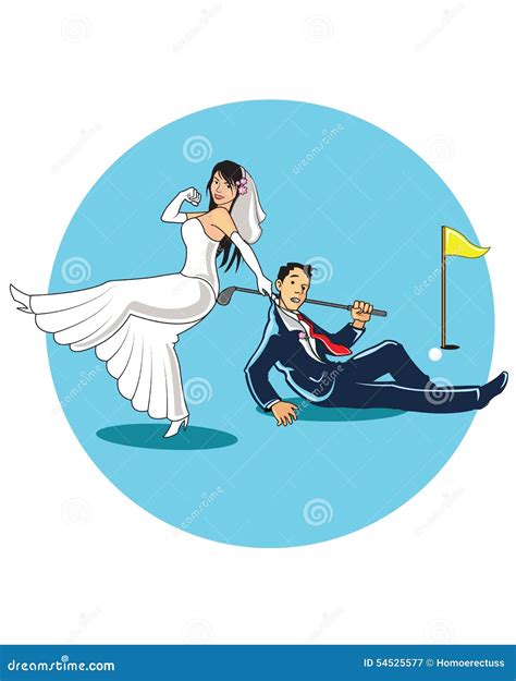 marrying golfer cartoon 54525577