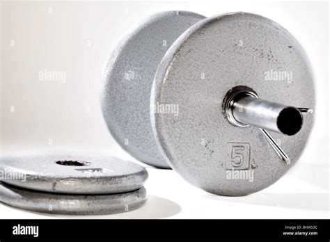 Weights And A Dumbbell Stock Photo Alamy