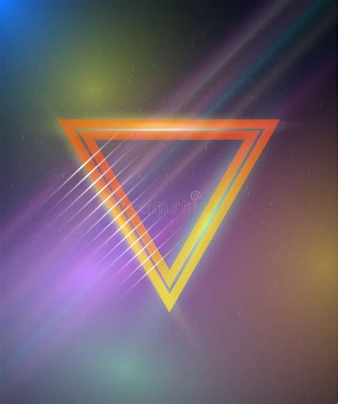 Retro Disco 80s Neon Poster Made In Tron Style With Triangles F Stock