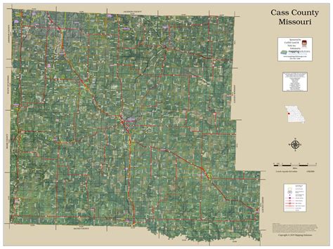 Cass County Missouri 2023 Aerial Wall Map Mapping Solutions