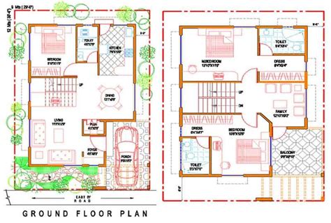 30x40 Two Story House Map House Map 3bhk House Floor Plans