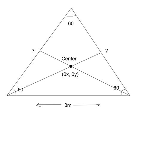 Geometry Finding The Middle Coordintes Of Each Side Of An Equilateral