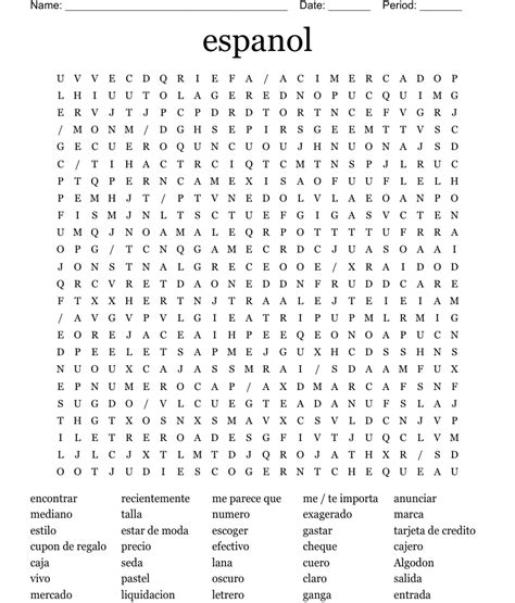 Espanol Word Search Wordmint