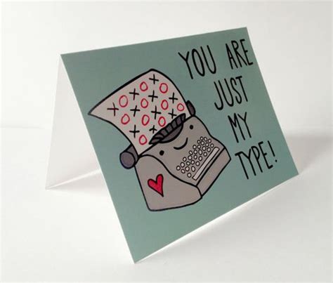Youre Just My Type Pun Card With Envelope Blank Inside Via Etsy T