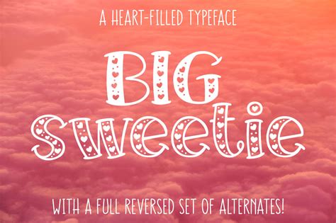 Big Sweetie Heart Filled Font 8128 Valentines Font Bundles