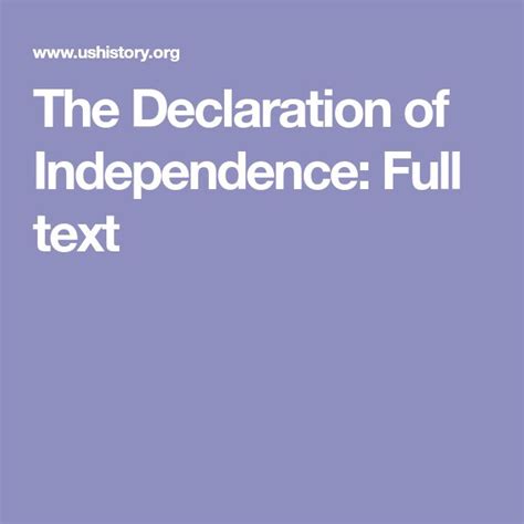 The Declaration Of Independence Full Text Declaration Of