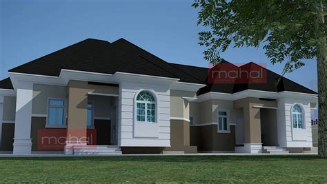 Nigerian Residential Architecture Bedroom Semi Bungalow Home Plans