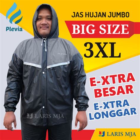 Jual Jas Hujan Pria Jumbo Tebal Big Size 3XL ukuran XXXL Mantel Ujan