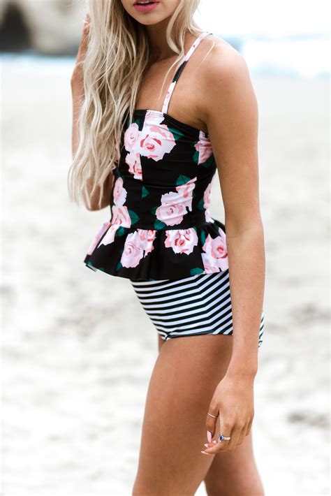 The Dream Rose Peplum Tankini Top Swimsuits Tankini Swimsuits For