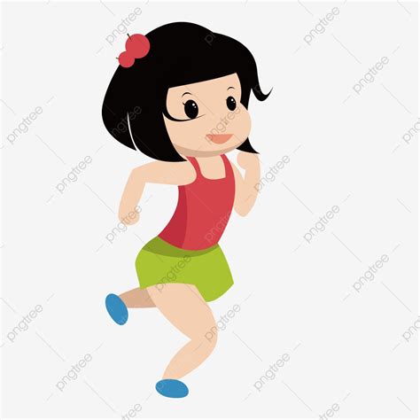 Cartoon Cute Running Girl Character Material Cartoon