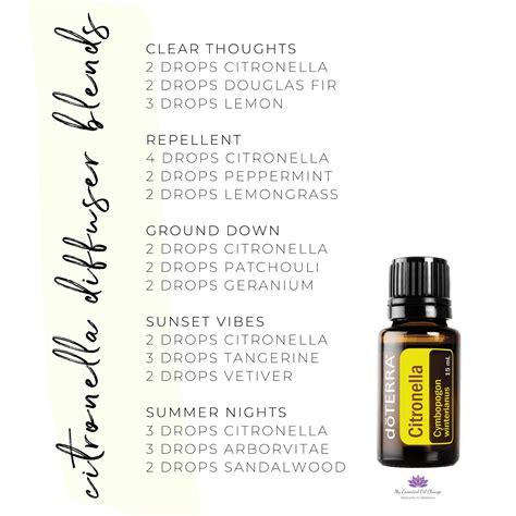 Citronella Diffuser Blends Mood Support And Keep The Bugs Away Yes