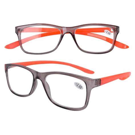 Fr006 Unique Long Arms Around The Neck Quality Gray Red Readers Reading Glasses In Reading