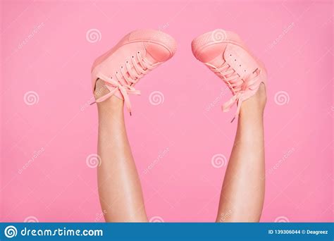 Cropped Close Up Image View Photo Of Nice Cool Attractive Girlish Fit Slim Thin Shaven Legs